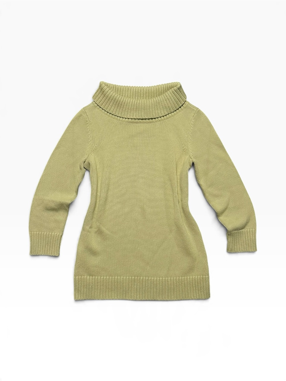 Y2K Light Green Cowl Neck Knit Sweater Cozy Preppy Cottage Fairy Pullover